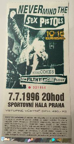Prague Gig Ticket - Filthy Lucre Tour. 